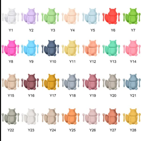 Baby Dish Plate With Spoon and Fork - Image 3