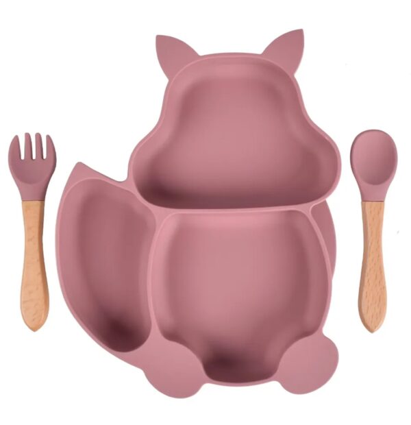 Baby Dish Plate With Spoon and Fork