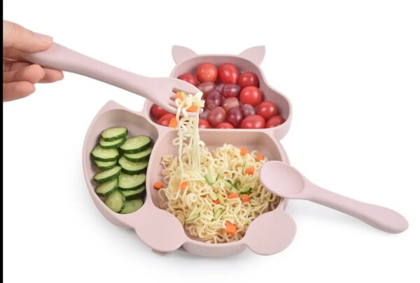 Baby Dish Plate With Spoon and Fork - Image 2