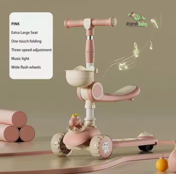 Children Three Pu Wheel Kick Pedal Scooter - Image 3