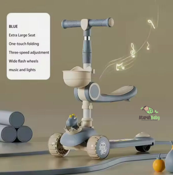 Children Three Pu Wheel Kick Pedal Scooter - Image 4